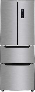 WOLKENSTEIN French Door Kühl-Gefrierkombination, NoFrost, Touchscreen, 4-Sterne Gefrierfach, 191L Kühlteil, 129L Gefrierteil, Inox-Design