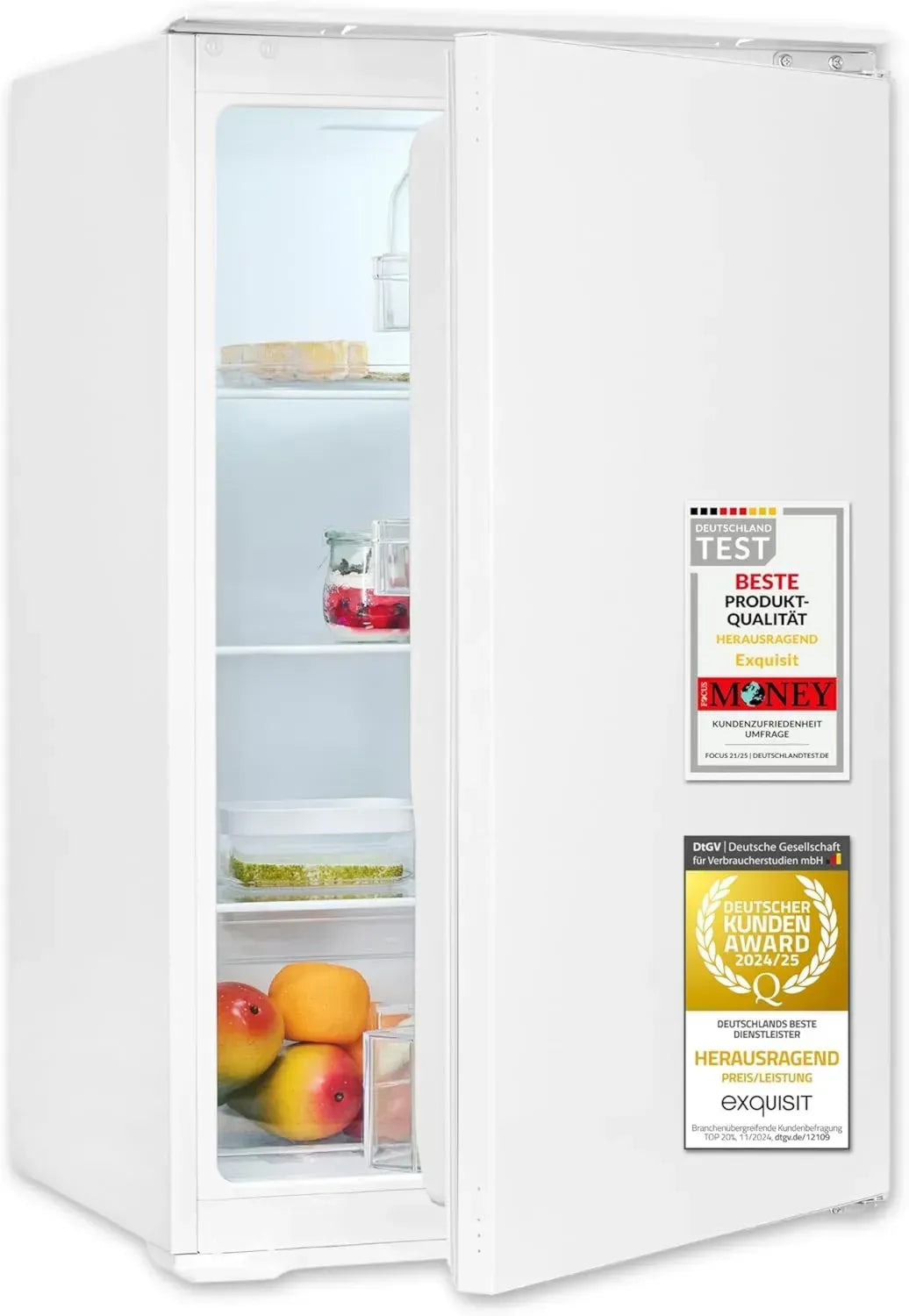 Energieeffizienter Einbaukühlschrank mit 129 l Kapazität, LED und Gemüseschublade