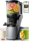 Canoly Slow Juicer 350W mit Großem Einfüllschacht, 3-in-1 Funktion für Saft, Sorbet & Nussmilch, Effizienter AC-Motor, Selbstvorschneidesystem, Grau