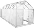 Zelsius Garten Gewächshaus aus Aluminium mit Fundament, 430x190 cm, 6 mm Platten