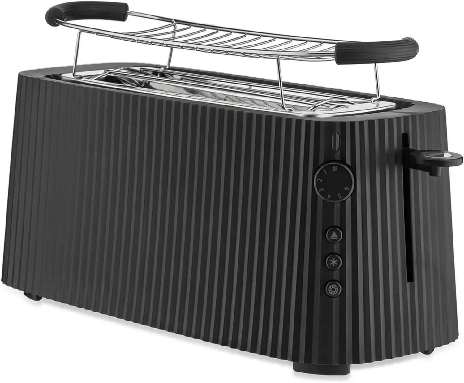 Alessi Plissé MDL15 Toaster, Edelstahl & Kunststoff, 1700W, Schwarz