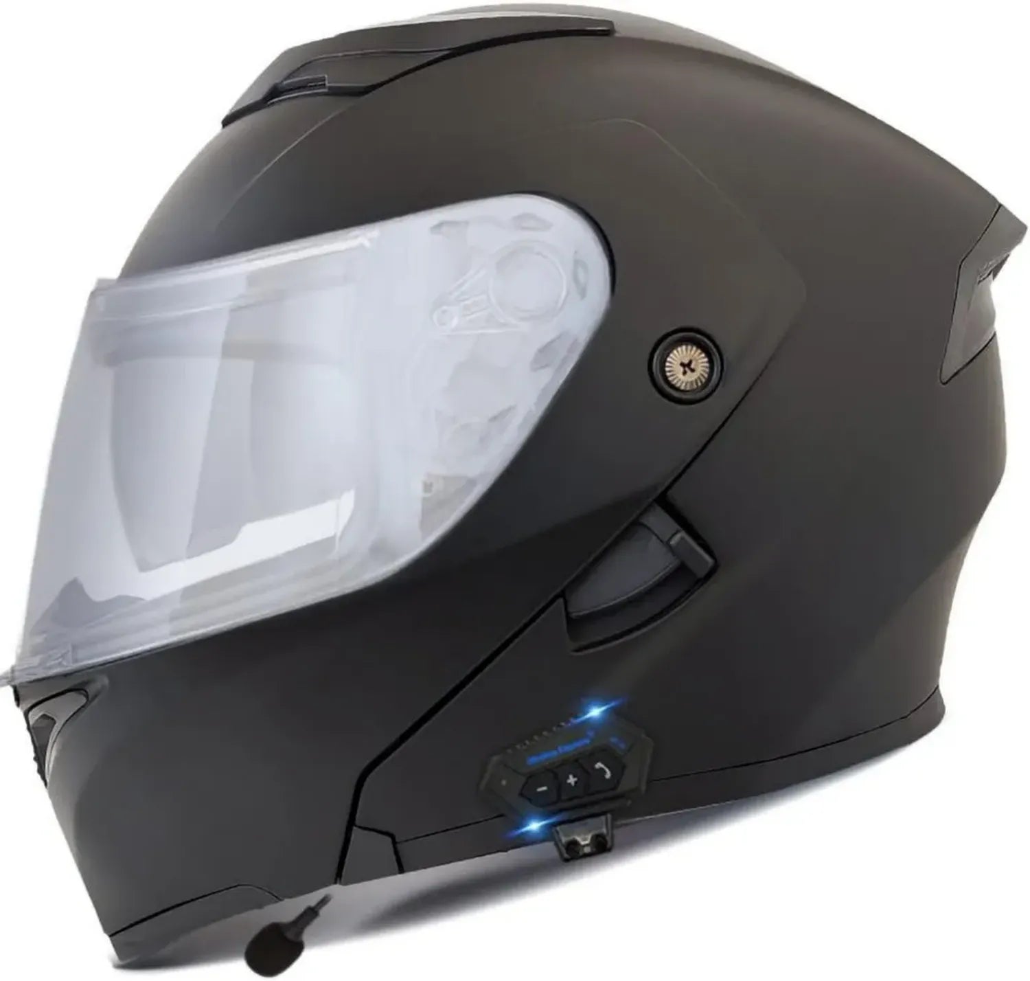 Modularer Bluetooth-Motorradhelm mit ECE-Zulassung, Klapphelm mit Doppelvisier und Freisprechfunktion, Vollvisier für Herren und Damen, Größe S-XXL