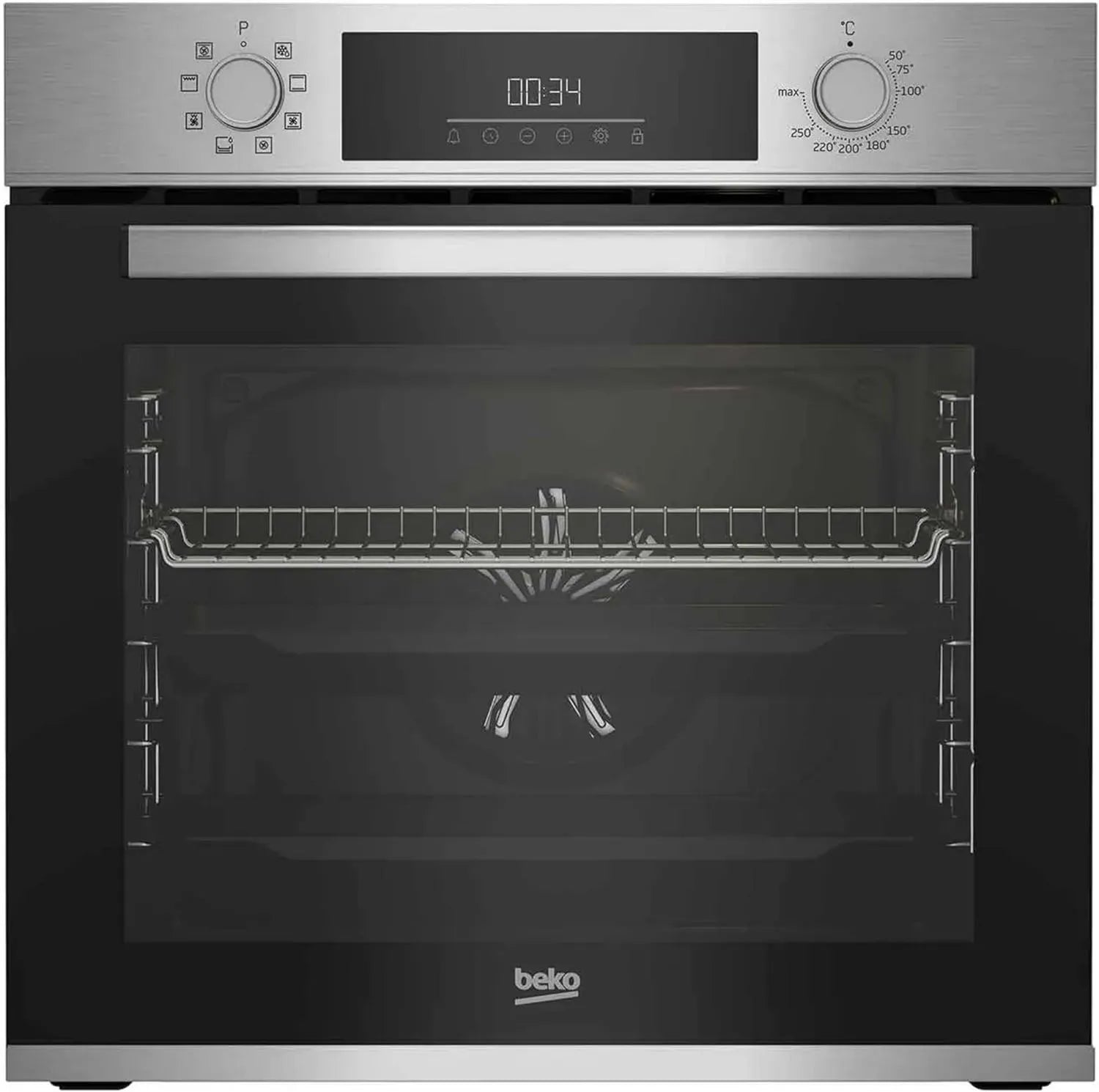 Beko Einbau-Backofen 60 cm, 72 l, SteamShine Reinigung, 8 Heizfunktionen, AeroPerfect, Multifunktional, Edelstahl