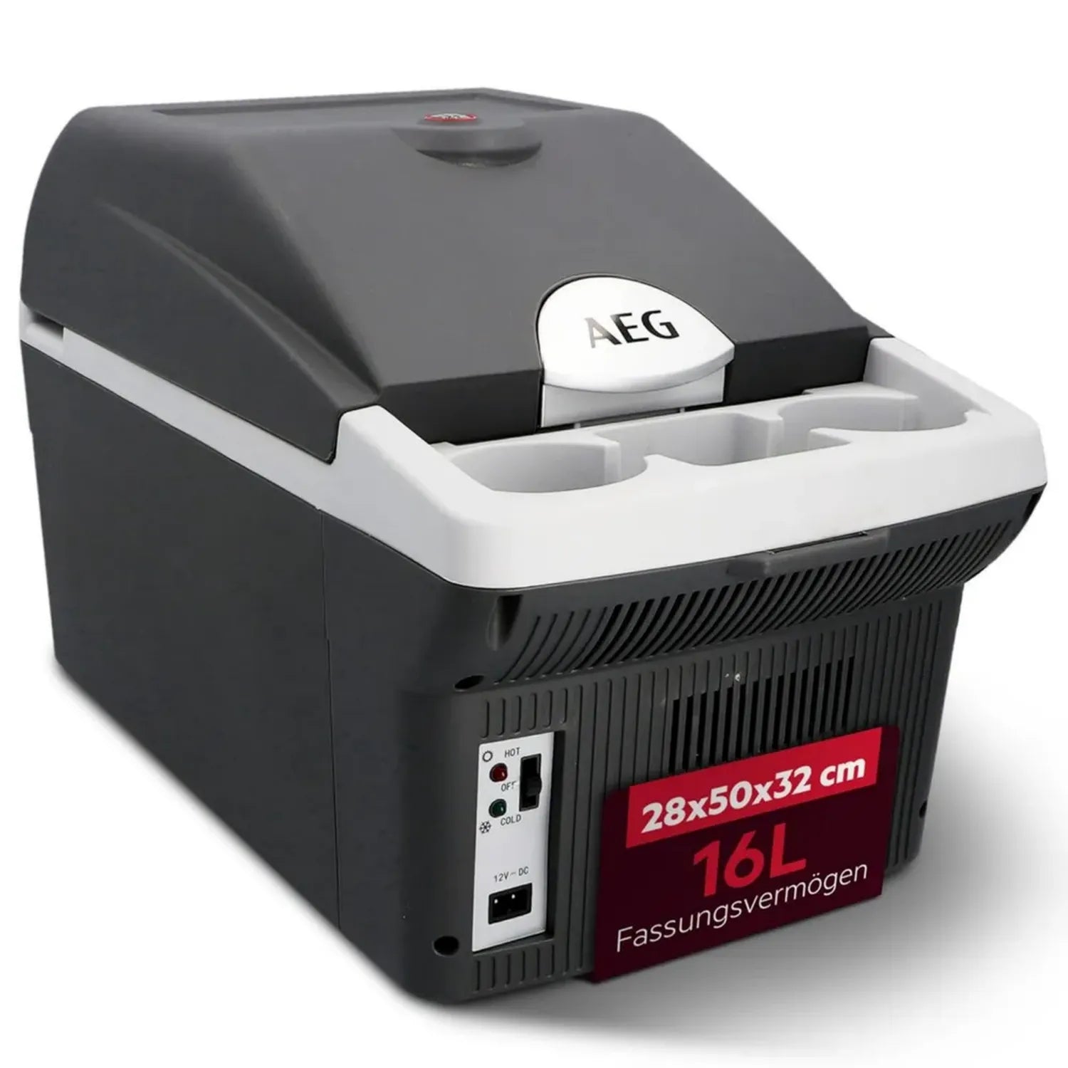 AEG Thermoelektrische Kühl- und Warmhaltebox 16L, Tragbar für Auto & Steckdose, Anschnallfunktion