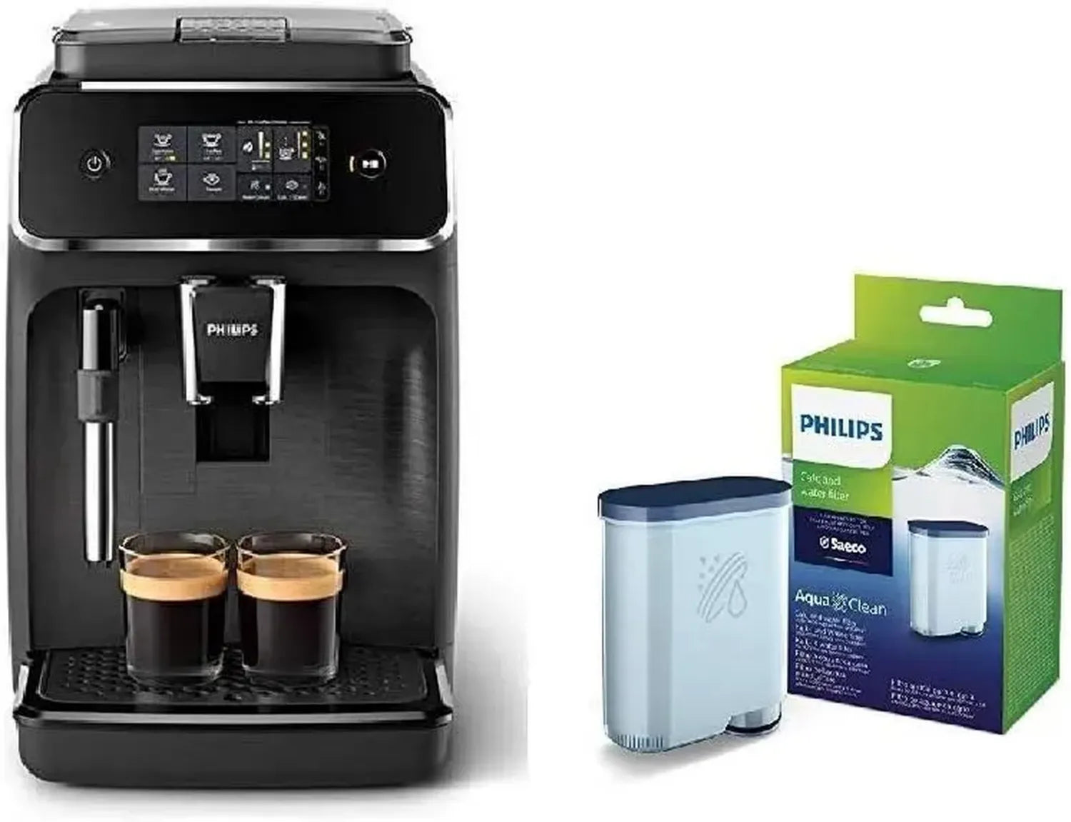 Philips Kaffeevollautomat EP2220/10 mit SensorTouch und Aqua Clean Wasserfilter, Schwarz