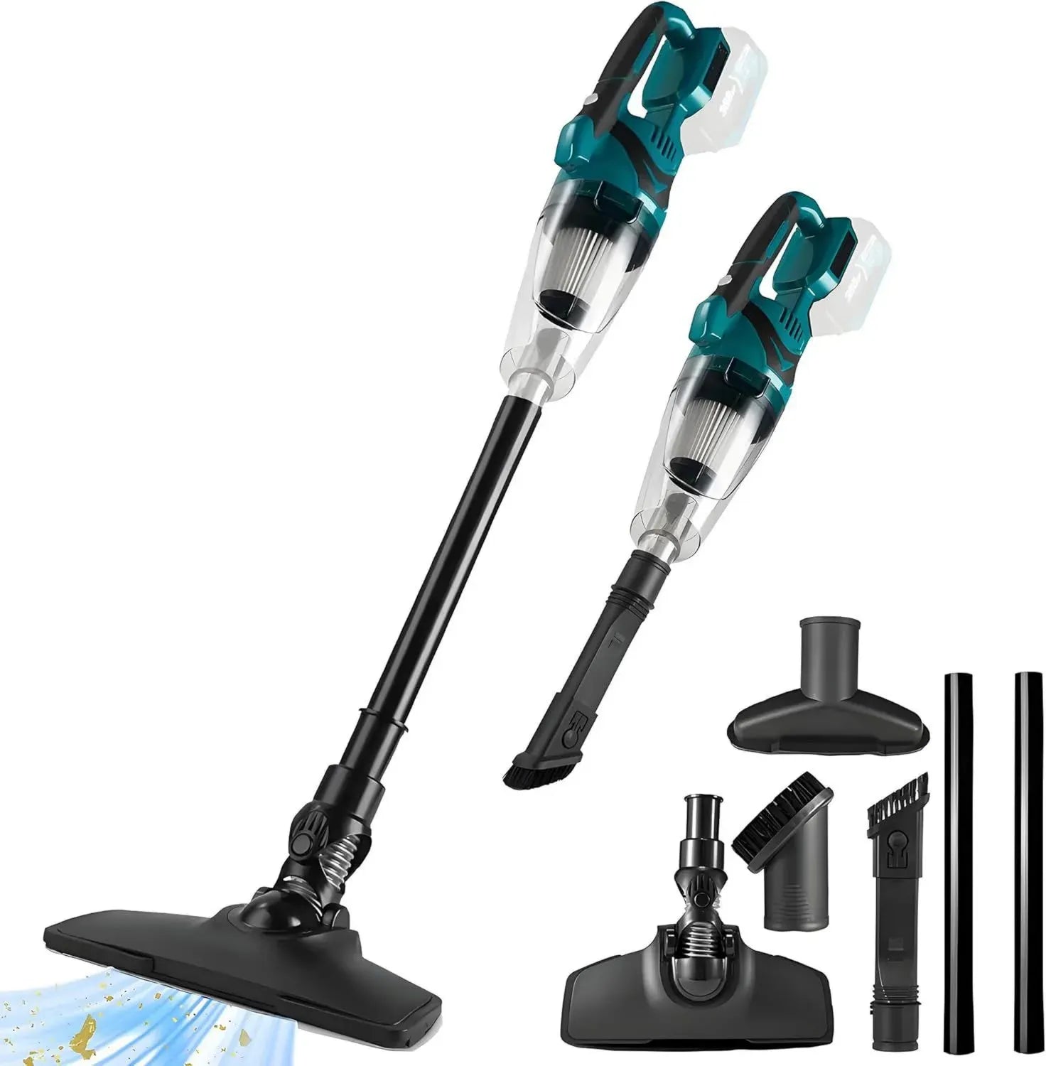 Kabelloser 18V Akku-Staubsauger mit 10000Pa Saugkraft, LED-Licht und 750ml Behälter, Kompatibel mit Makita Akkus, Blau (Ohne Batterie)