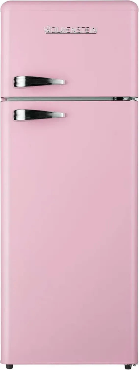 Wolkenstein Retro Kühl-Gefrierkombination 211L Pink Glanz mit 4-Sterne-Gefrierfach und LED