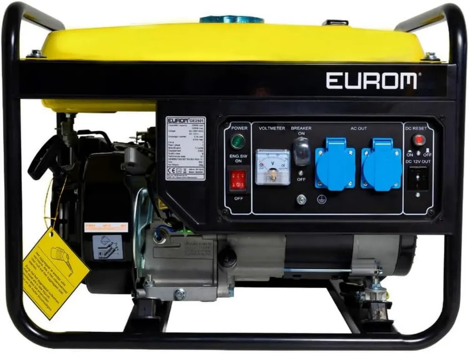 Leiser Benzin-Stromgenerator 2200W, Notstromgerät mit 2x230V, 11 Std. Laufzeit, 15L Tank für Outdoor, Camping und Heimwerken