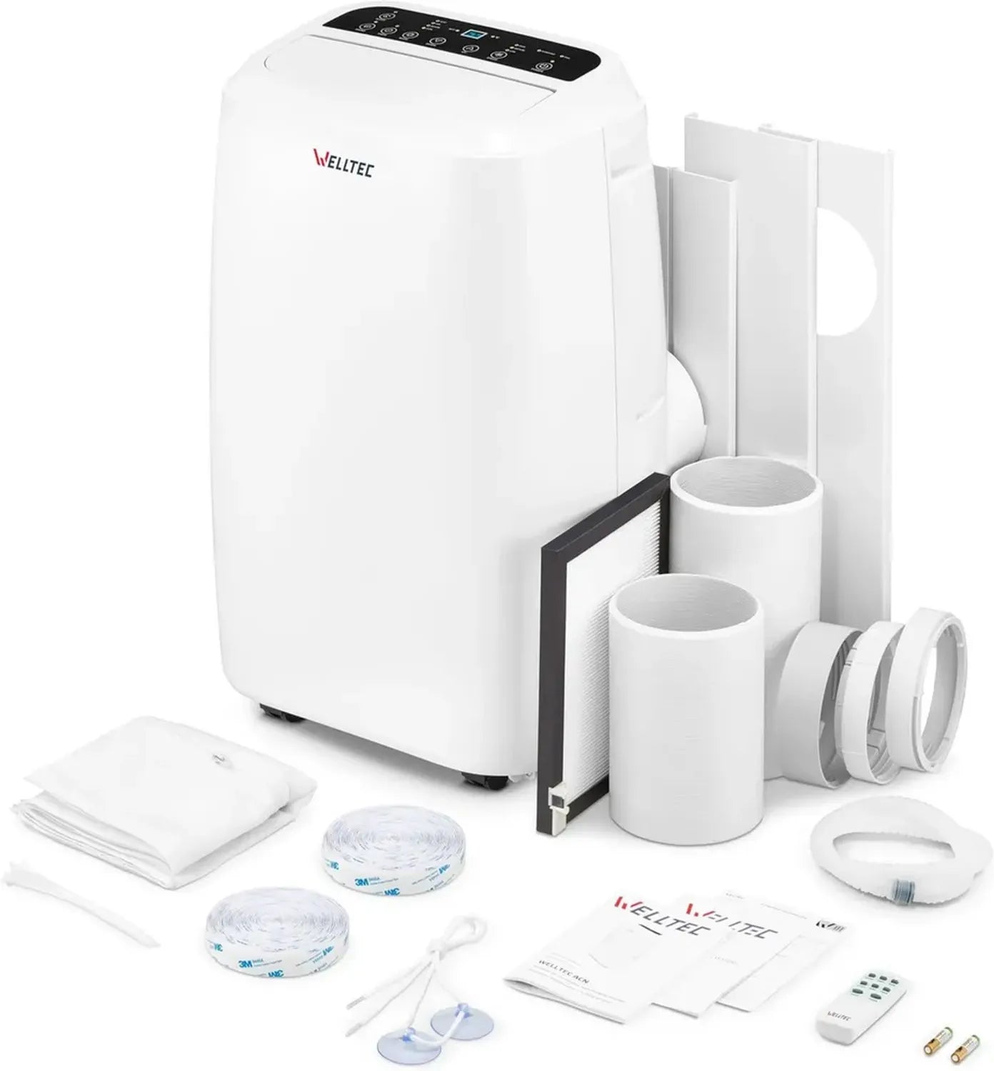 Welltec ACN18 Tragbare Klimaanlage 5-in-1: Kühlung, Heizung, Entfeuchtung, Belüftung, Luftreinigung | 18.000 BTU | bis 100 m² | WiFi-Steuerung | Umfangreiches Zubehör | 5 Jahre Garantie