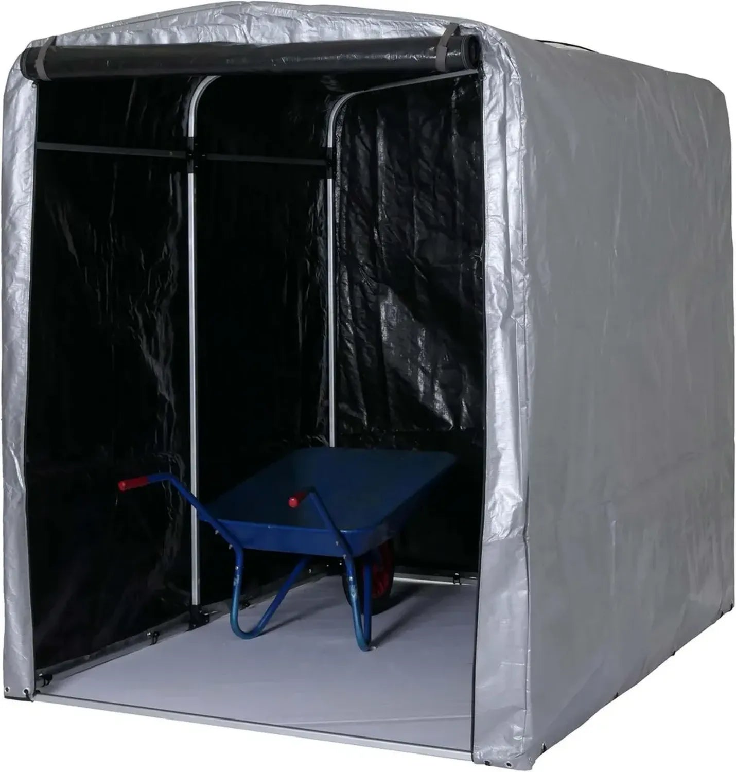Mendler Aluminium Gartenhaus HWC-N61, UV-beständig und wasserdicht, 201x157x201cm, Silber