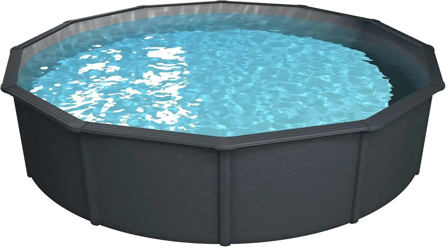 Steinbach Rundpool Set in Anthrazit, Ø 460 x 120 cm, inkl. Zubehör und langlebiger Innenfolie für 17.900 L