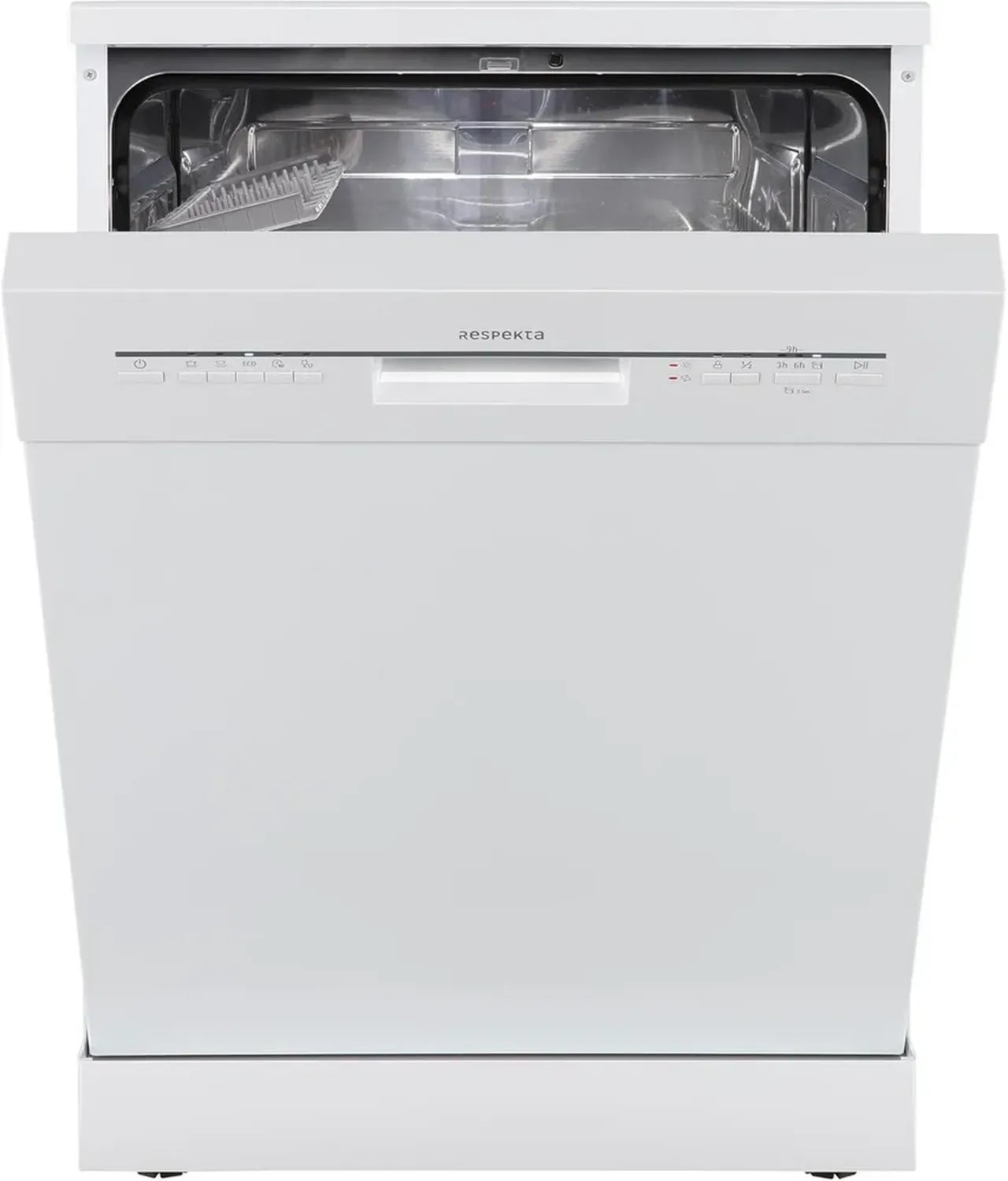Respekta Unterbau-Geschirrspüler 60 cm, 5 Programme, Startzeitvorwahl, Auto-Türöffnung, 2 Sprühebenen, 49 dB, Energieklasse D, Weiß
