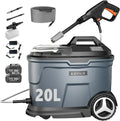 Kabelloser Hochdruckreiniger mit 20 L Wassertank, 60 bar Maximaldruck, 4000 mAh Akku, Schaumdüse und 5 m Schlauch