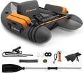 GOPLUS Angel-Bellyboot aufblasbar 150 kg, inkl. Paddel, Pumpe, Flossen, Fischlineal, Rutenhalter & Schultergurten