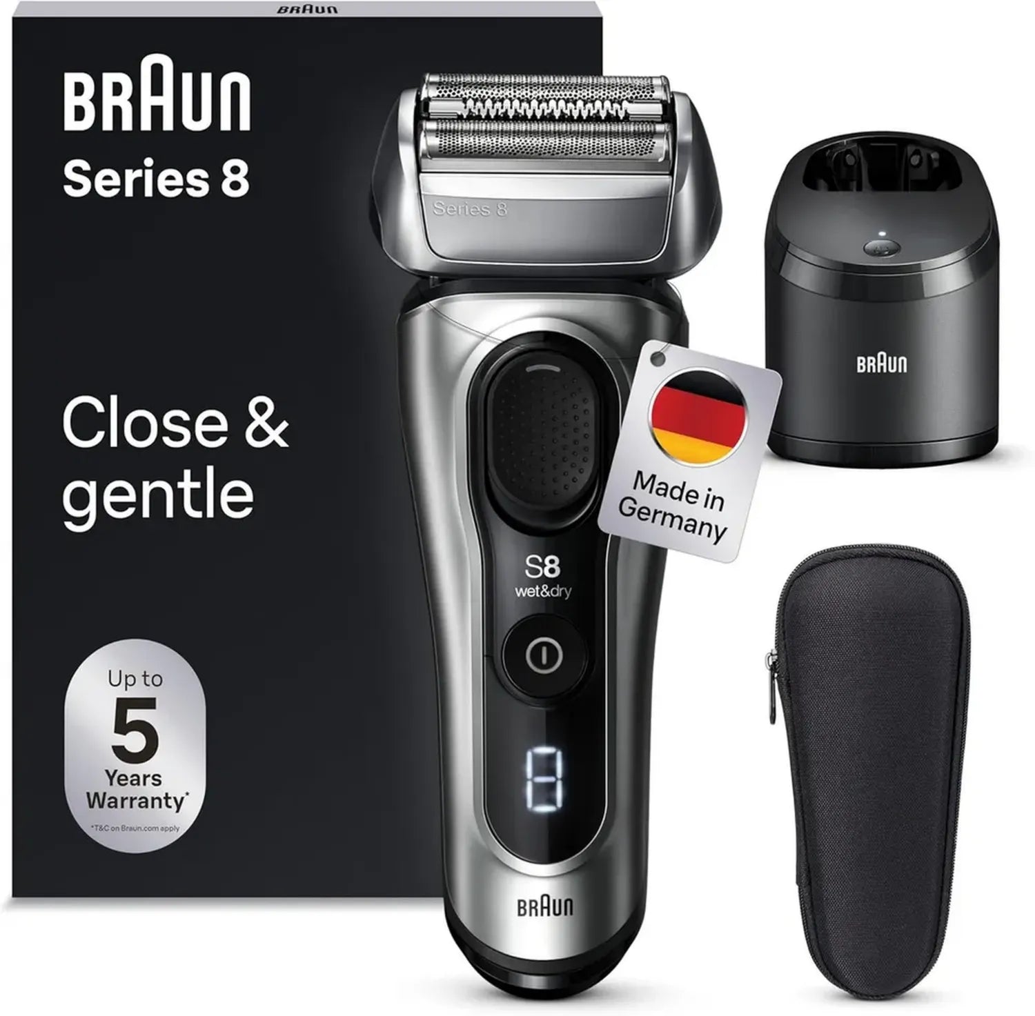 Braun Series 8 Herrenrasierer mit Präzisionsklinge und Reinigungsstation