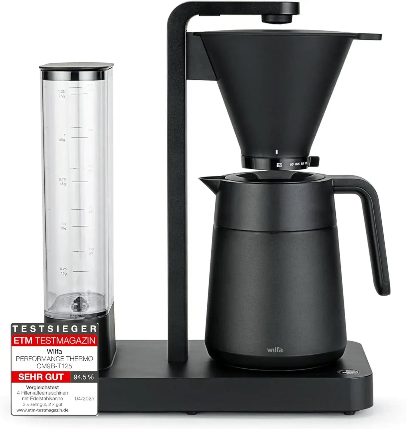 Wilfa Thermo-Kaffeemaschine 1600W, 1.25L, Schwarz, Einstellbare Durchlaufgeschwindigkeit