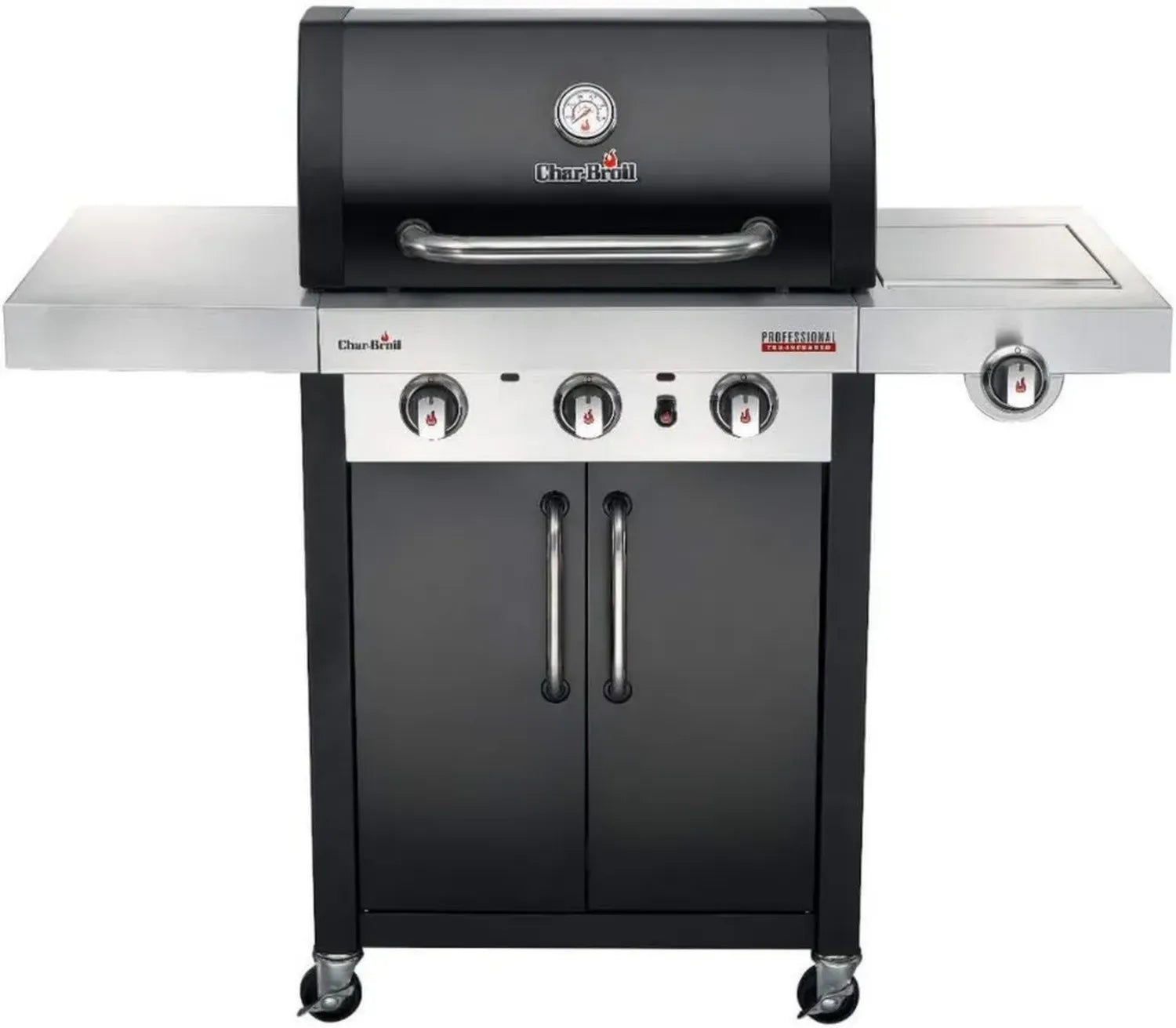 Char-Broil Professional 3400B - Dreifach-Brenner Gasgrill mit Seitenkocher, Schwarz