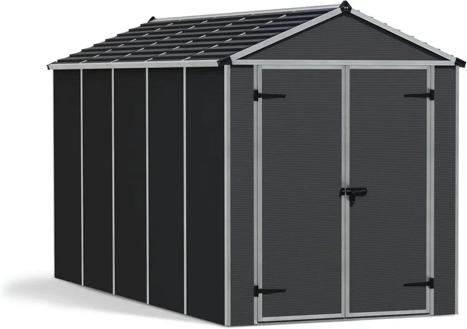 Palram Canopia Kunststoff Gartenhaus Rubicon 6x12 Grau, 379x185x217 cm