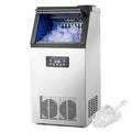 Gewerbliche Eiswürfelmaschine 73kg/24H mit LCD-Anzeige, Edelstahl, ideal für Büro, Restaurant, Bar und Café